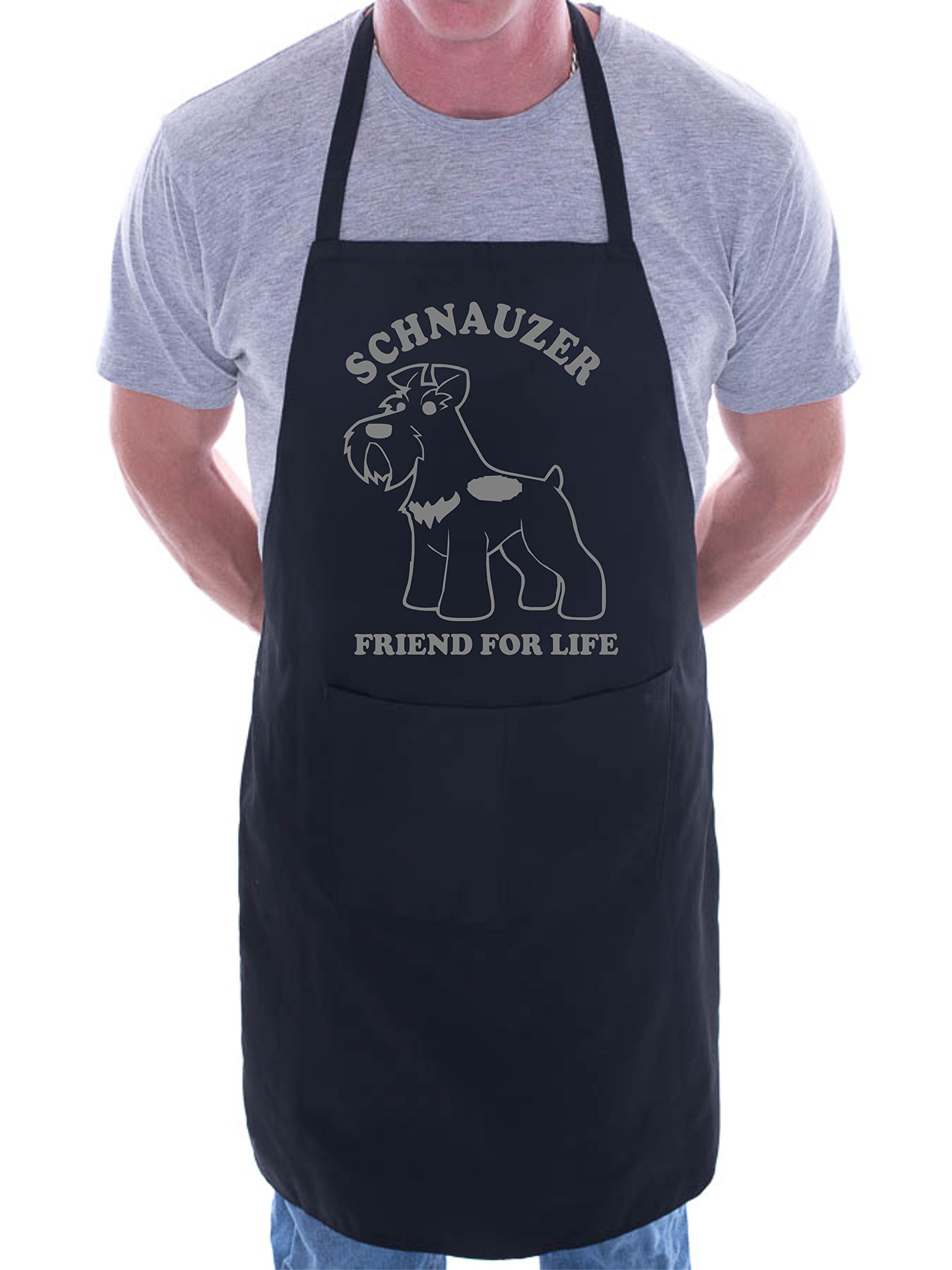 Print4U Schnauzer Dog Lovers Gift BBQ Cooking Funny Novelty Apron Black