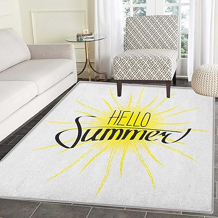 Amazon Com Hello Summer Rugs For Bedroom Linear Drawing Of