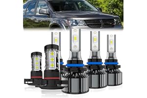 TTDBDAN Led Headlights Fit for Dodge Journey 2011-2018 Headlight Bulbs,9005/HB3/H10 High Beams+ 9006/HB4 Low Beams+ h16/5202 