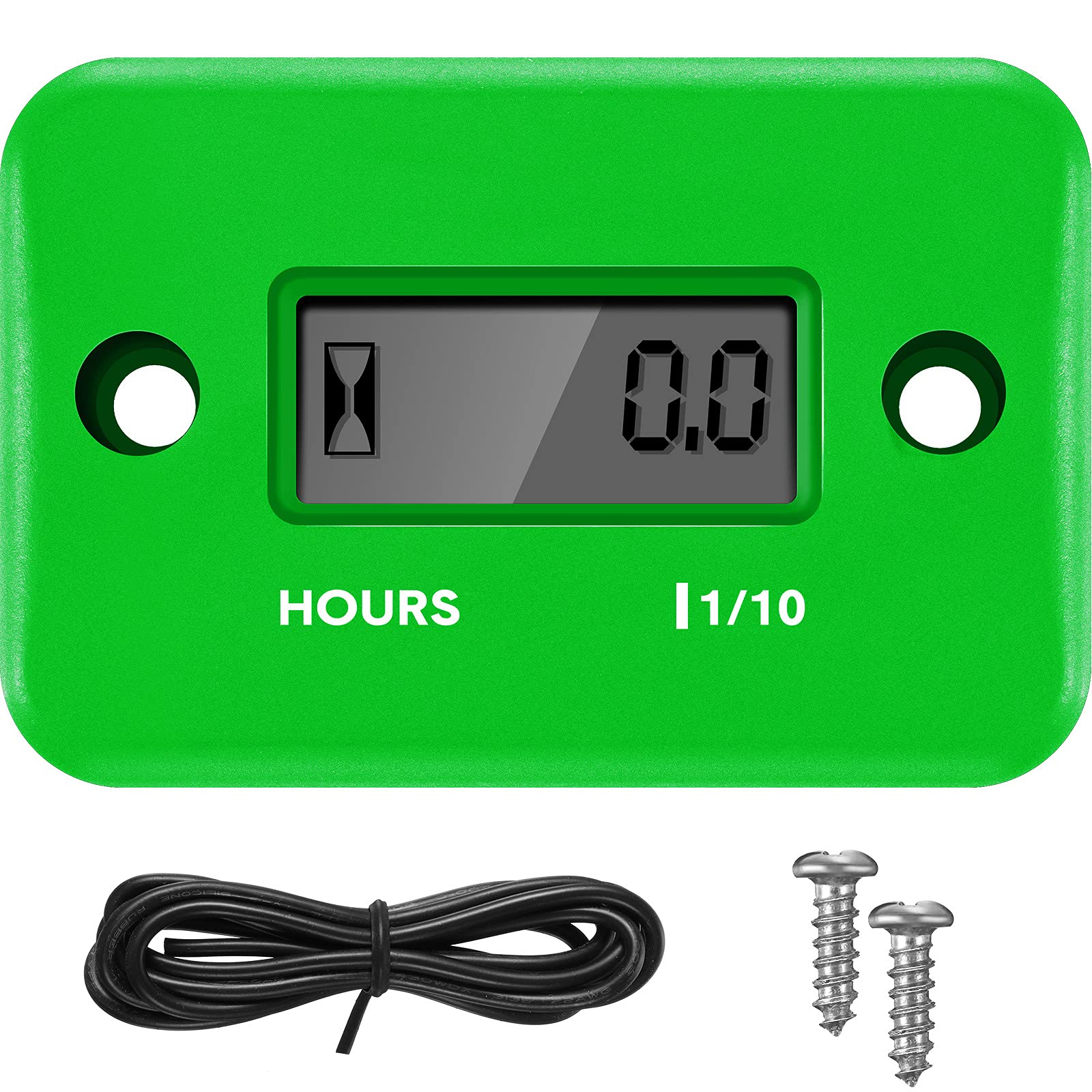 Inductive Hour Meters Digital Engine Meter Automatically Shutdown Tachometers Small Hour Tachometers for Motorcycle Lawn Mower Generator Chainsaws (Green)