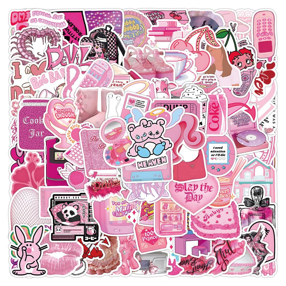 Y2K Aesthetic Stickers - 100PCS Cute Colorful Waterproof Vinyl Retro Art Stickers for Skateboards, Guitars, Laptops & More — image 1