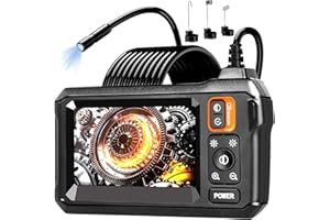 DAXIONGMAO Endoscope Camera with Light, Borescope Camera with 4.3" IPS Screen, 1080P HD with 8 LED Lights, 50 FT Semi-Rigid Cord Bore Scope, IP67 Waterproof Endoscope for Sewer, Tools for Men