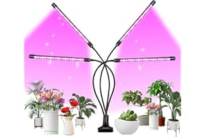 Grow Light for Indoor Plants, Plant Grow Light Full Spectrum Indoor Grow Light, Auto ON & Off Timer 3/9/12H (4 Head)