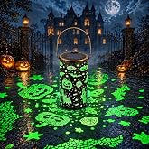 Halloween Solar Powered Lantern (Pumpkin) | RGB breathing color‑changing solar‑powered waterproof metal lantern for Halloween outdoor decor