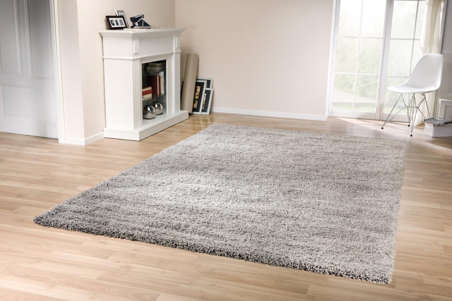 Shaggy Rug High Pile Long Pile Modern Carpet grey 160x230cm (5ft 3" x 7ft 7")