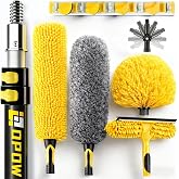 20 Foot High Ceiling Duster Kits with 5-12ft Heavy Duty Extension Pole | High Reach Duster for Cleaning,Microfiber Feather Duster,Cobweb Duster,Ceiling Fan Duster,Window Squeegee &amp; Cleaner