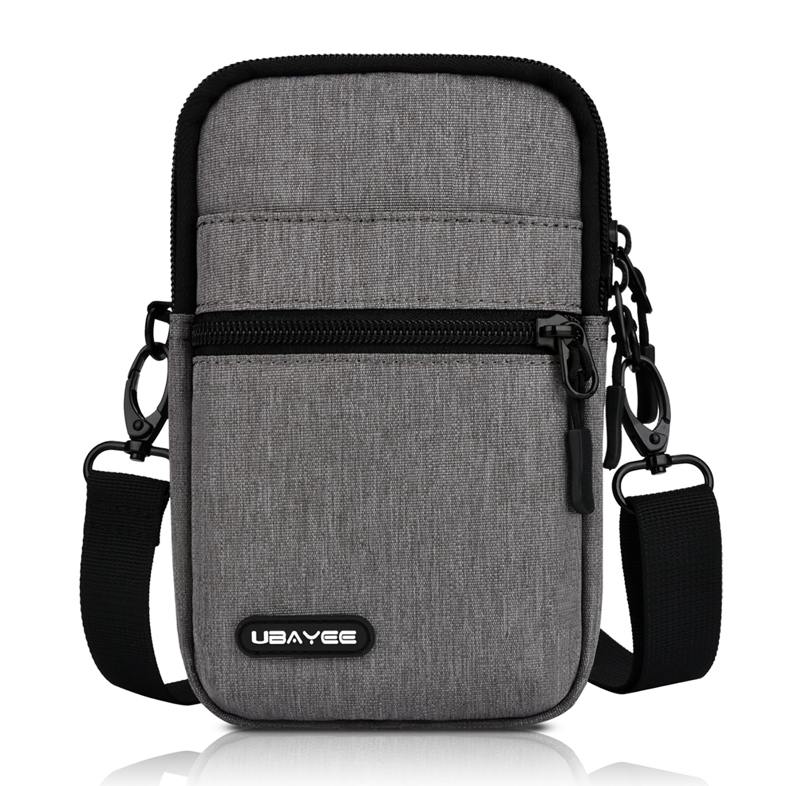 UBAYEE Crossbody Phone Bag with RFID Blocking for Men & Women – Lightweight Travel Passport Pouch & Secure Neck Wallet, Fits Up to 6.7" Phone, Grey