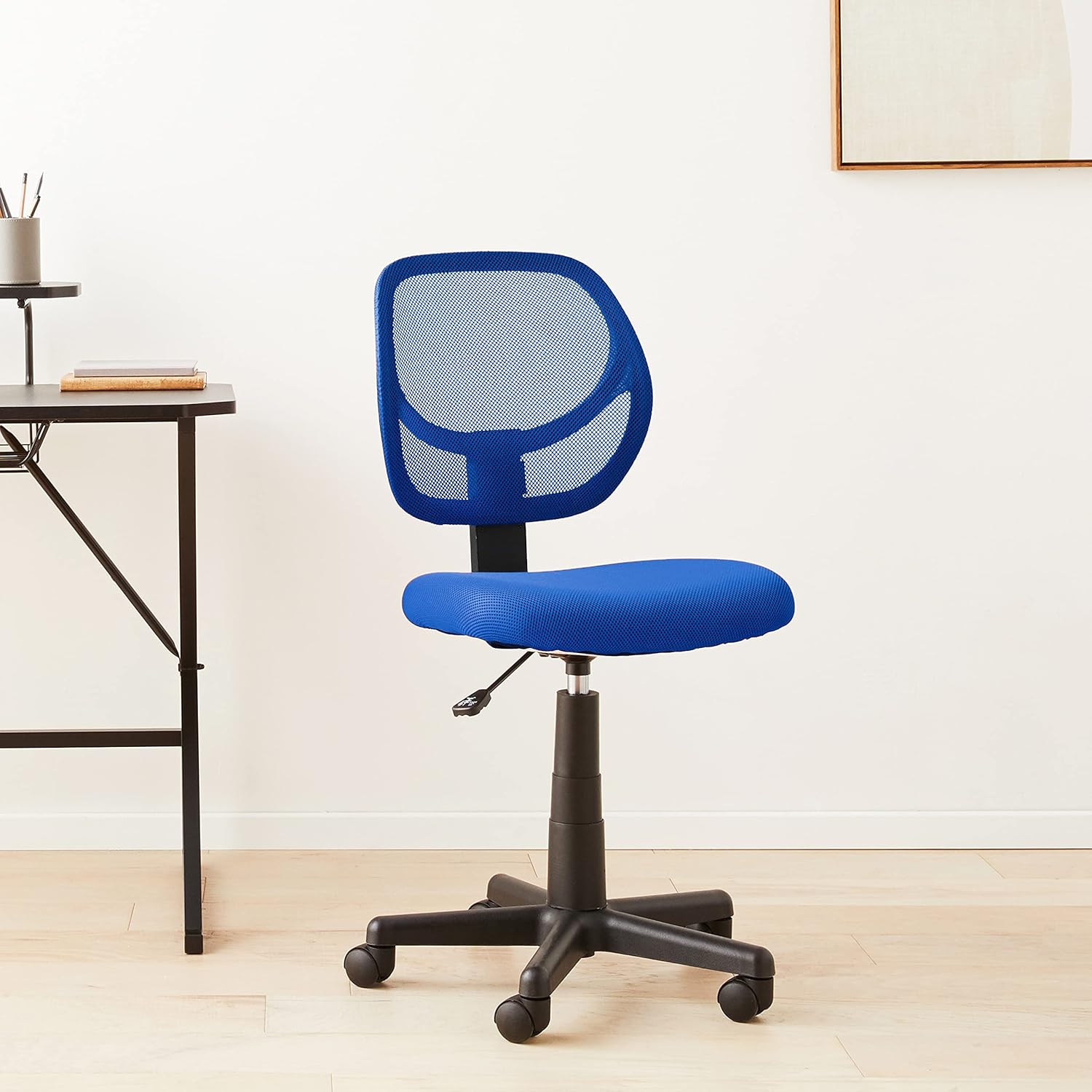  Basics Low-Back Computer Task Office Desk Chair with Swivel Casters - Blue: Furniture & Decor