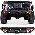 OEDRO Off Road Rear Bumper Combo Compatible with 2007-2018 Jeep Wrangler JK & JKU Unlimited (2/4 Doors), Full Width Back Bumper with Hitch Receiver & 2 x D-Rings