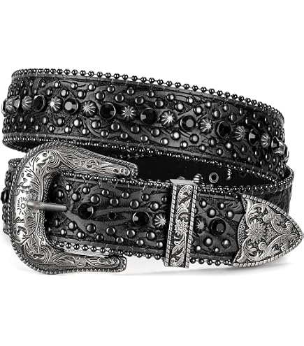 Western Cowgirl Faux Alligator Rhinestone Studded Leather  display picture 3
