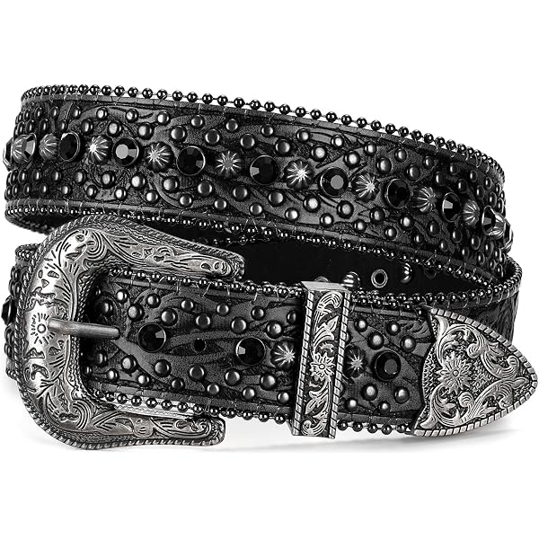 9458 Western Men Women Skull Rhinestones Belt Faishon Cowboy Diamond Amazon.com: NALANY Green Rhinestone Belt for Women Men  main image 4