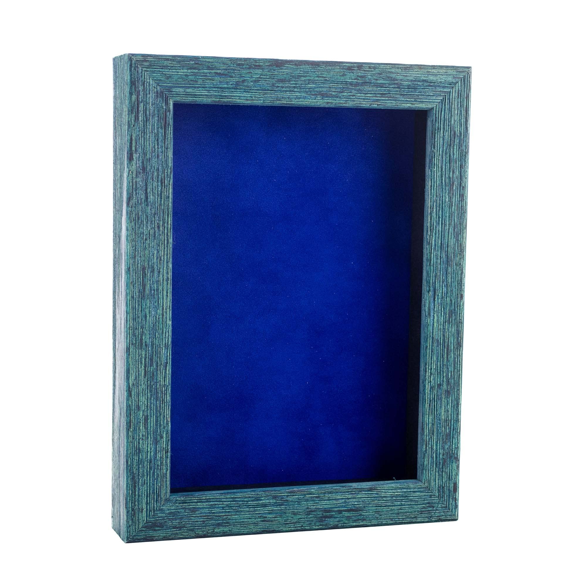 24x36 Shadow Box Frame Blue Wood | with a 1" Usable