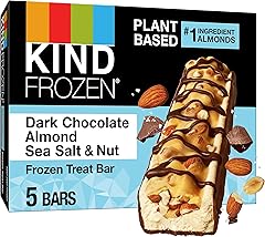 KIND FROZEN Plant Based Frozen Treat Bar, Dark Chocolate Almond Sea Salt & Nut Treat Bars, 5 Pack, 1.6 Oz Bars
