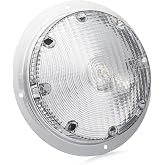 Lumitronics RV LED Round Surface Mount Scare Light with Gasket | 12V LED exterior porch and utility light for RVs and Travel Trailers. Clear fixed lens. Weather-resistant. Easy install.
