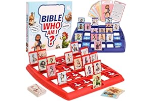 Bible Who Am I Games for Kids, 24 Holy Bible Characters with Life Story Verse Cards, Interactive Christian Board Games, Bible