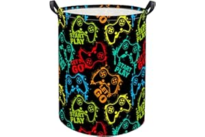 TIBAOLOVER Kids Laundry Basket Baby Hamper Toy Storage Bin for Boys Room Decor Baby Nursery Hamper Gift Baskets for Bedroom Bathroom(Game)