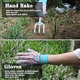 MQFORU Garden Tools Set 16 Pcs with Tote Green Flowers Ergonomic Handles view 5