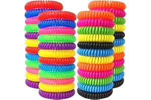 BUGGYBANDS Mosquito Repellent Bracelets 48 Pack Individually Wrapped Mosquito Repellent Bands for Kids and Adults with 24 Pcs Mosquito Repellent Stickers for Indoor and Outdoor Protection