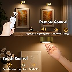 3Pcs Battery Operated Picture Light, Magnetic Led