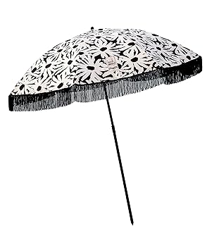 Beach Umbrella, Laguna with Fringe, Designed by Beach Brella - 100% UV Sun Protection, Lightweight, Portable & Easy to Setup in The Sand and Secure in The Wind