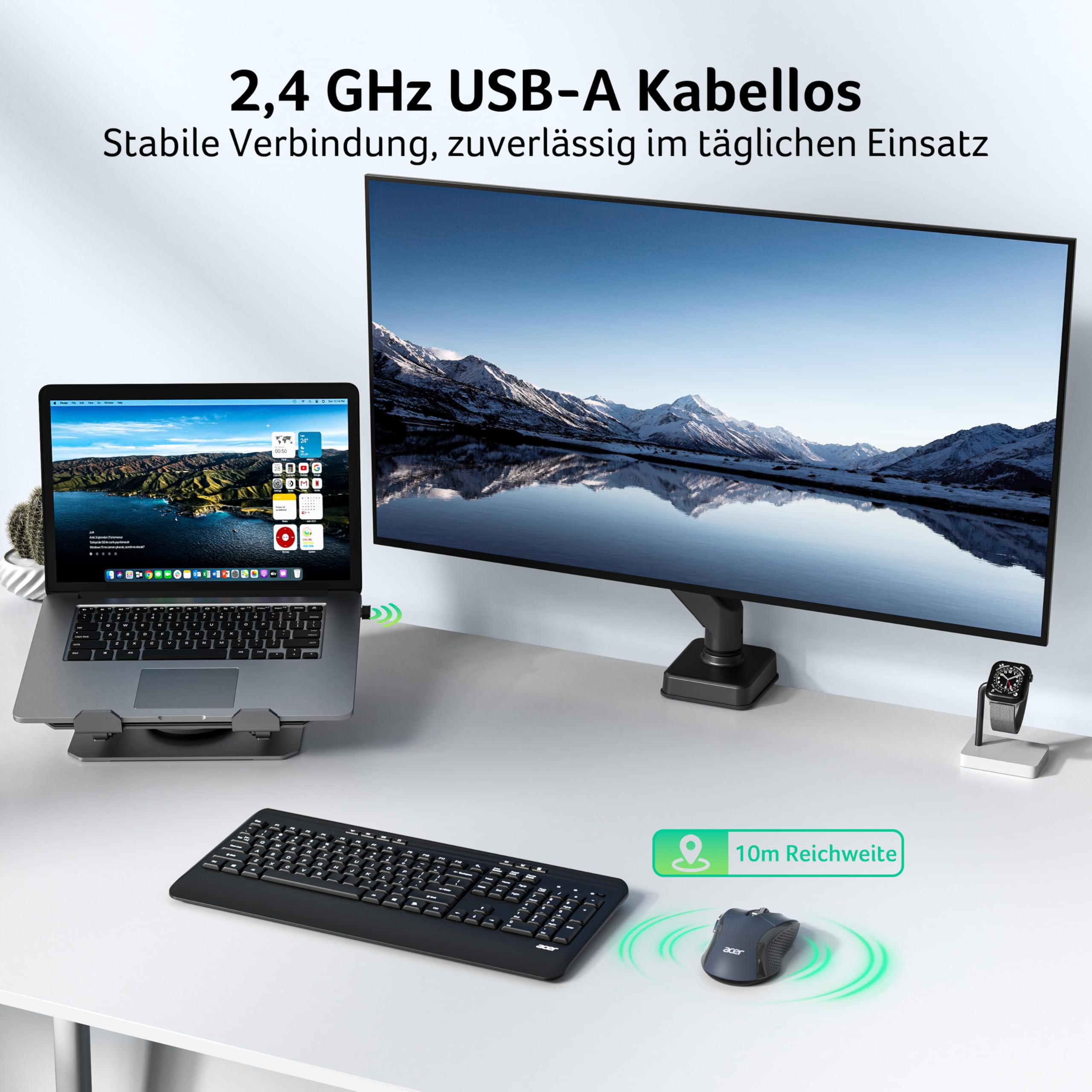 Acer Maus Kabellos 4000 DPI, Wireless Mouse 2,4Ghz 2