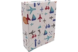 Dankeler Kids Photo Album, 100 Pockets 4x6 Linen Cover Photo Book, Slip-in Picture Album for Boys, Girls, Families(Air Plane)