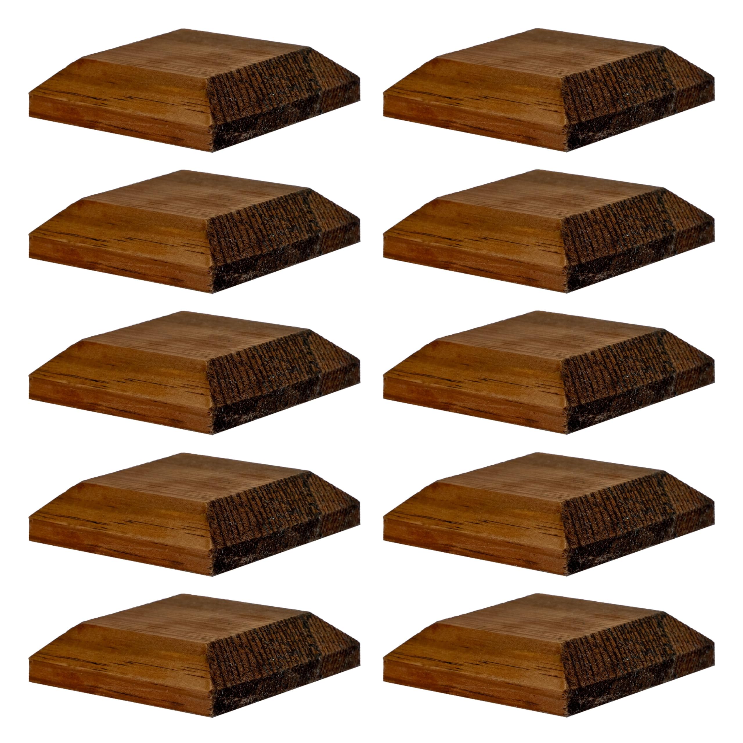 Timber Fence Post Cap | Fits 3x3" (75x75mm) Posts | Brown | Square Posts | Pack of 10