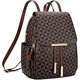 KKXIU Backpack Purse for Women - Stylish Travel Daypack for Ladies, Leather Women Purses with Multiple Pockets for Work, College, Gift Ideas (Brown Checkered)