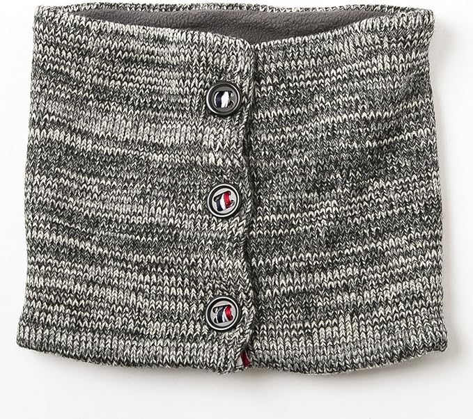 Amazon ベーシックエンチ Basiquenti 3 Mix Button Neckwarmer Gray スリーミックス ボタンネックウォーマー Gray メンズ レディース ネックゲートル 防寒 襟巻 首元 トリコロール 霜降り フリース パラシュートボタン フリーサイズ 縦25cm 横29cm グレー