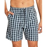 TAHARI Woven Pajama Shorts for Men – Lightweight Poplin Cotton Sleepwear with Drawstrings and Pockets
