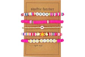 LELEAN Taylor Friendship Bracelet Kit Merch Lover Midnight Red Inspired Bracelets Album Merchandise Party Birthday Decorations Taylor Concert Set for Kids Girls Fans Gifts