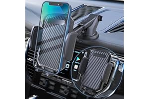 FBB Phone Mount for Car, [ Off-Road Level Suction Cup Protection ] 3in1 Long Arm Suction Cup Holder Universal Cell Phone Holder Mount Dashboard Windshield Vent Compatible with All Smartphones