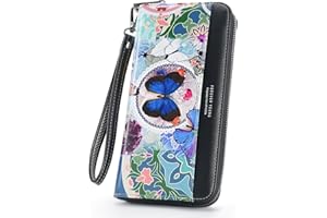 APHISON Wallet Women Large Capacity Clutch Purse For Ladies Card Holder RFID Wristlet Phone Zipper Coin Travel Pocket, Dx4-00