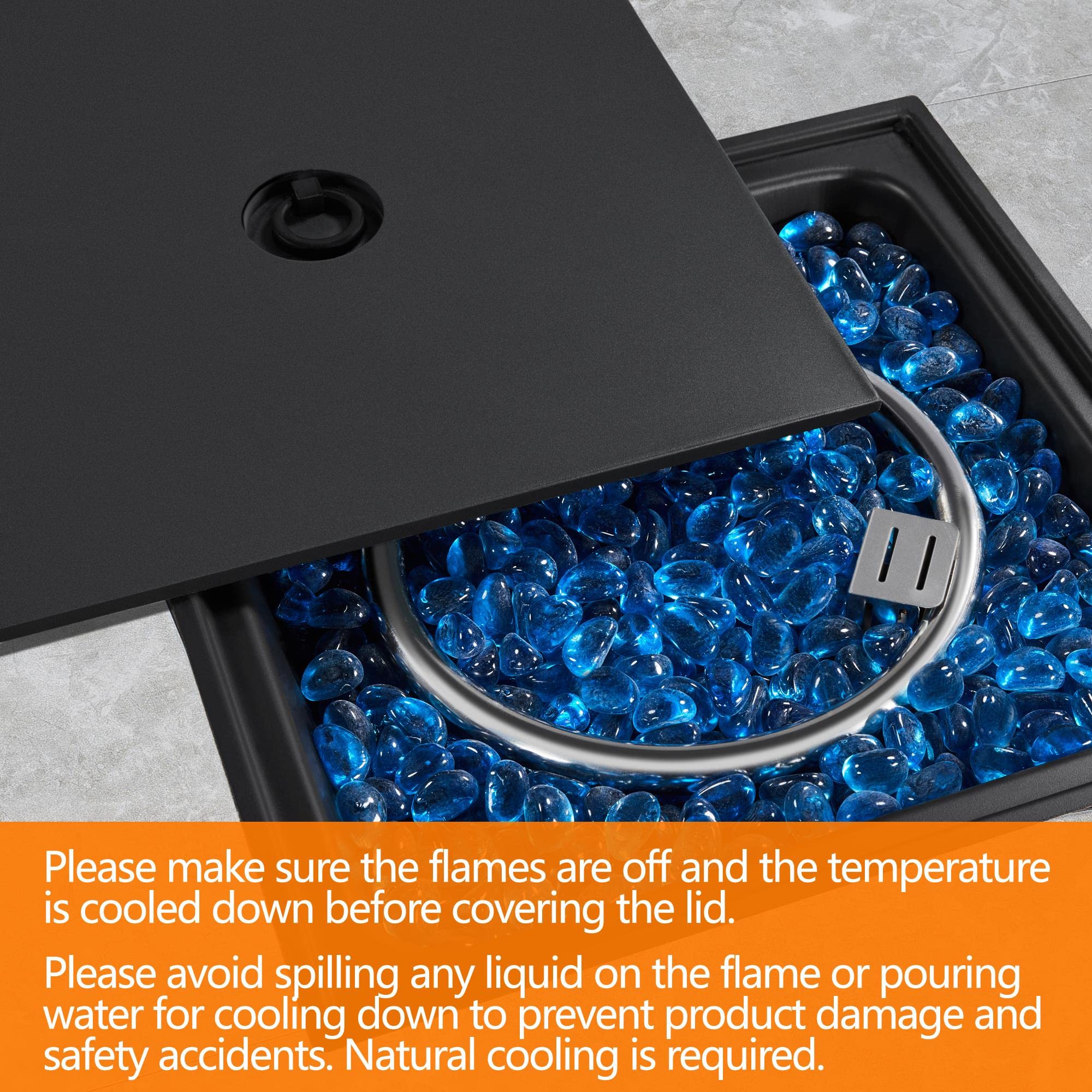 Yaheetech Fire Pit Table 30in Propane Fire Pit 50,000 BTU Square Gas