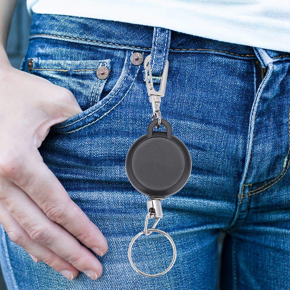 VGEBY Retractable Key Chain Stainless Steel Wire Quick Release