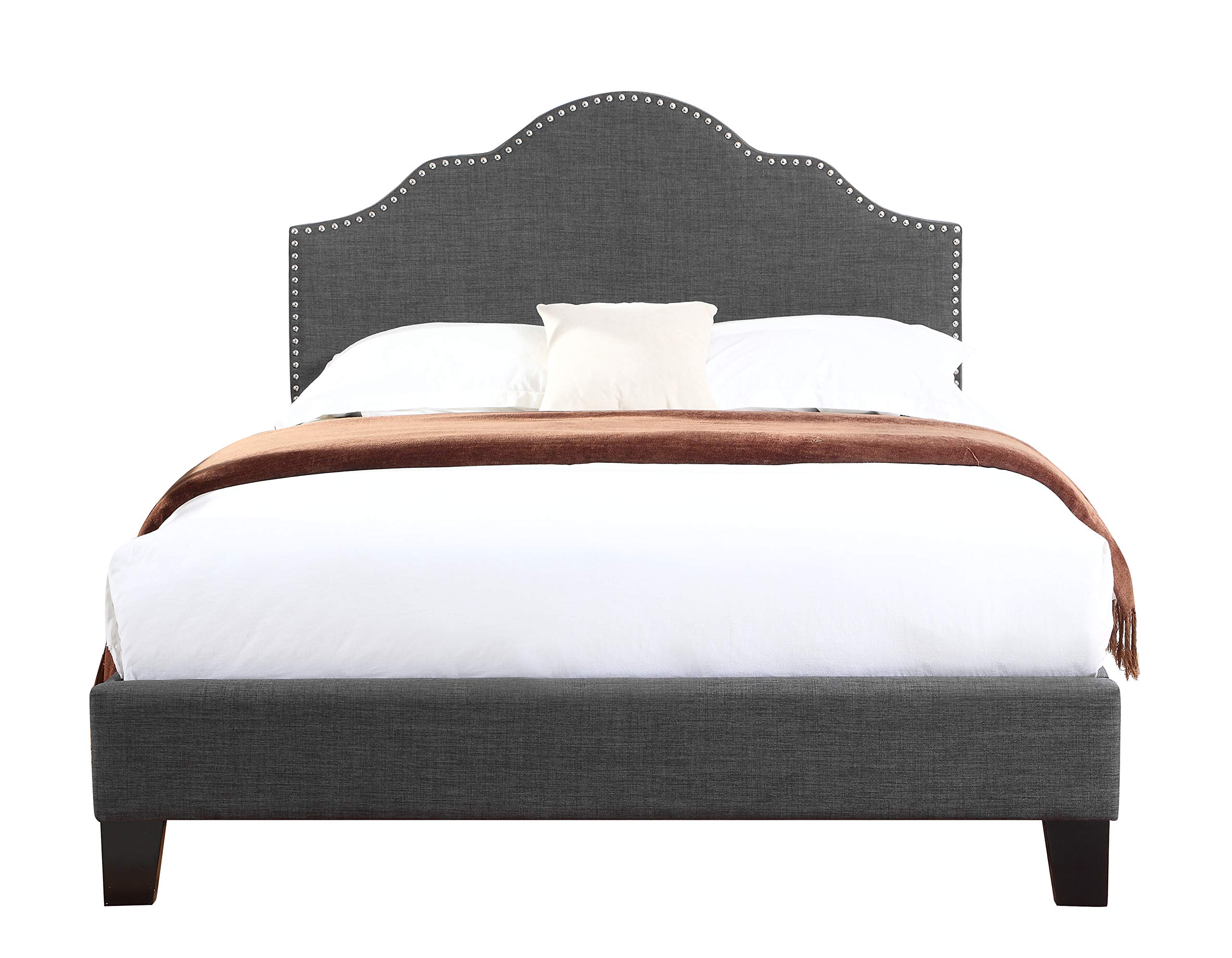 Emerald Home Furnishings Madison Charcoal Gray Tufted Full Panel Bed