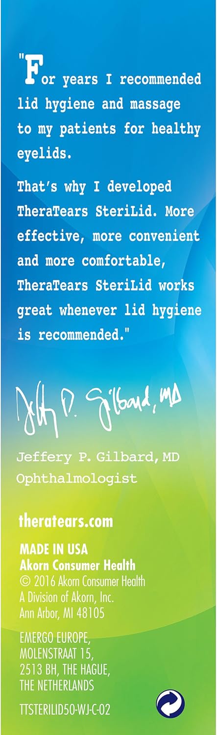 TheraTears Sterilid Eyelid Cleanser, Lid Scrub for Eyes and Eyelashes, Contains Tea Tree Oil, 48 mL, 1.62 Fl oz Foam Pump: Health & Personal Care