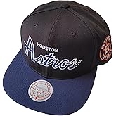 Mitchell & Ness Houston Astros Evergreen Script Snapback Hat Cap, Black/Navy