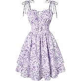 Scarlet Darkness Floral Mini Dress for Women Teens Summer 2026 Fairy Corset Sundress Graduation Dresses