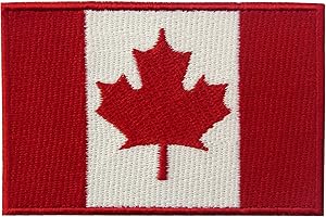 EmbTao Canada Flag Embroidered Patch Canadian Maple Leaf Iron On Sew On National Emblem