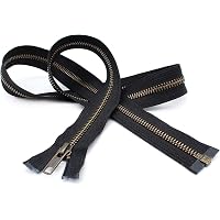 YKK #5 Antique Brass Metal Zipper – Separating Jacket Zipper, Golden Brown #508, Custom 29-Inch Length, Made In USA - View #8