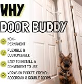 Door Buddy Cat Door Latch Grey Adjustable Door Strap Made in USA view 6