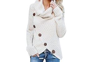 Women's Fashion Knit Sweaters Winter Turtleneck Cable Knit Knitted Pullover Fall Asymmetric Hem Jumper Tops Sweatshirt