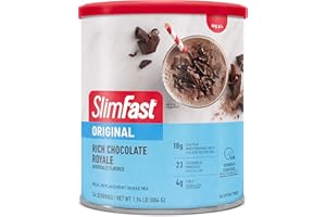 SlimFast Meal Replacement Powder, Original Rich Chocolate Royale, Shake Mix, 10g of Protein, 34 Servings