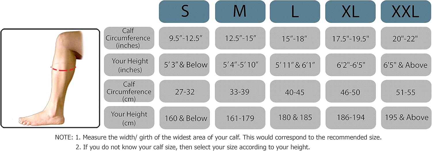 CompressionZ Calf Compression Sleeves (20-30mmhg) - Compression Socks for Shin Splints, Running, Nurses, Leg Pain & Pregnancy for Men, Women - Support Recovery and Improve Blood Circulation : Sports Padding Products : Clothing