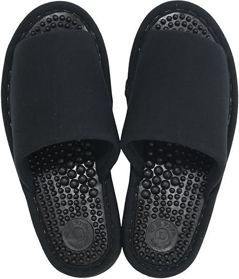 Amazon Co Jp オカ 洗える 健康スリッパ レディース Lサイズ 足のサイズ約22 5cm 23 5cm ブラック ホーム キッチン