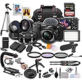 Sony ZV-E10 + 16-50mm Lens, LED Light, Microphone, 128GB Extrem Speed, U-Grip, Filters, Tripod, Case, Software, &amp; More &ndash; Pro Video Bundle (38pc)