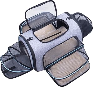 Siivton 4-Sided Expandable Dog Carrier