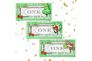 KATHFLY 3 Pcs Wooden Christmas Money Holders for Cash Gift Christmas Greeting Card Box Cash Envelope Wallet Xmas Decorations Gifts for Kids Friends Family Winter Holiday Party Favors (Lively)