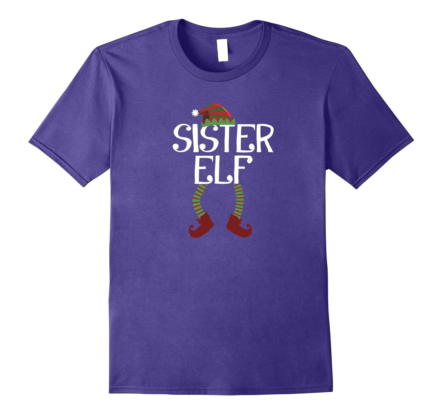 Sister Elf Christmas Holiday Family Member T-Shirt-Rose